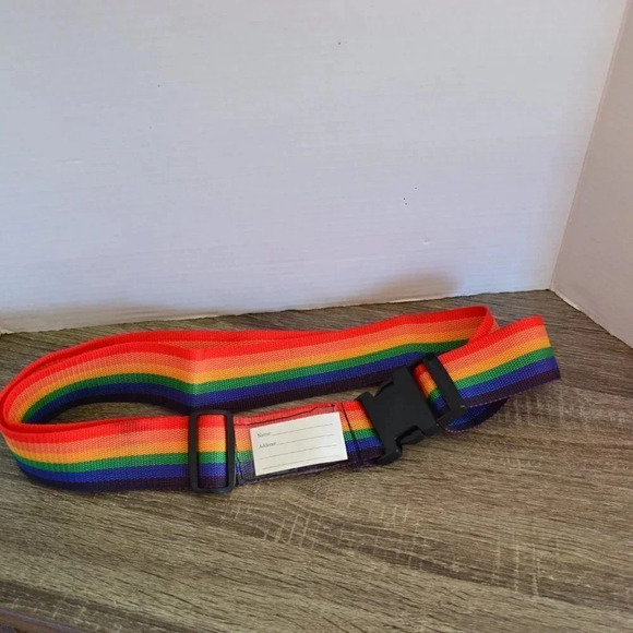Vtg  Rainbow Luggage Strap - Picture 3 of 5